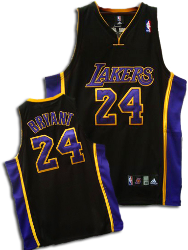 Los Angeles Lakers #24 Kobe Bryant Black With Purple Swingman Jersey