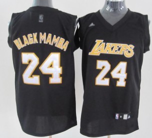 Los Angeles Lakers #24 Black Mamba Black Fashion Jersey