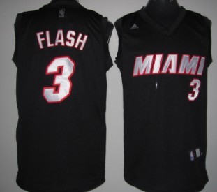 Miami Heat #3 Flash Black Fashion Jersey