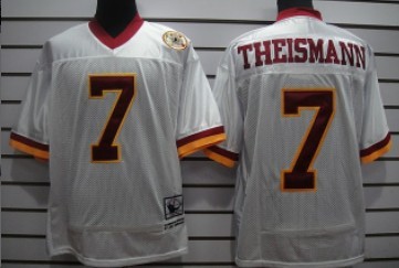 Washington Redskins #7 Joe Theismann White Throwback Jersey