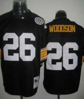 Pittsburgh Steelers #26 Woodson Black Throwback Jersey