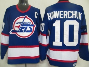 Winnipeg Jets #10 Dale Hawerchuk Navy Blue Throwback CCM Jersey