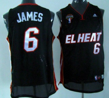 Miami Heat #6 LeBron James Latin Nights Black Swingman Jersey