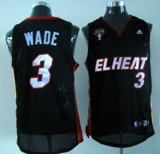 Miami Heat #3 Dwyane Wade Latin Nights Black Swingman Jersey