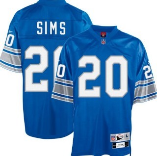 Detroit Lions #20 Billy Sims Blue Throwback Jersey