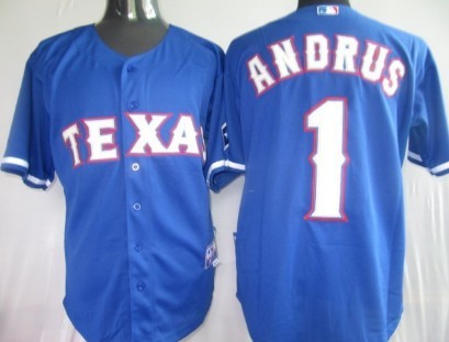 Texas Rangers #1 Elvis Andrus Blue Jersey