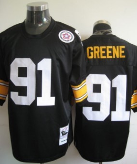 Pittsburgh Steelers #91 Greene Black Throwback Jersey