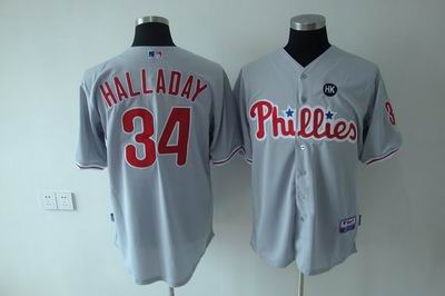 Philadelphia Phillies #34 Roy Halladay Gray Jersey