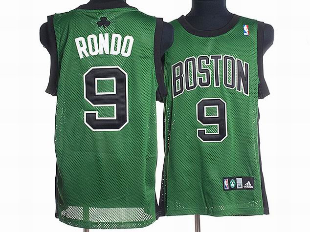 Boston Celtics #9 Rajon Rondo Green With Black Swingman Jersey