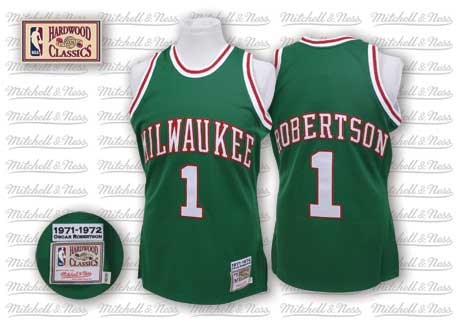 Milwaukee Bucks #1 Oscar Robertson Green Swingman Throwback Jersey