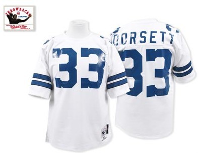 Dallas Cowboys #33 Tony Dorsett White Throwback Jersey