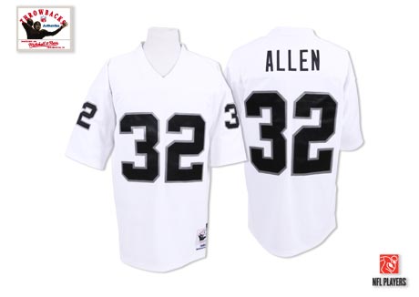Oakland Raiders #32 Marcus Allen White Throwback Jersey
