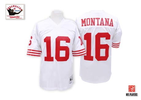 San Francisco 49ers #16 Joe Montana White Throwback Jersey