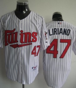 Minnesota Twins #47 Liriano White Jersey