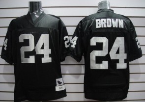 Oakland Raiders #24 Brown Black Throwback Jersey