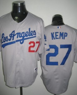 Los Angeles Dodgers #27 Matt Kemp Grey Jersey