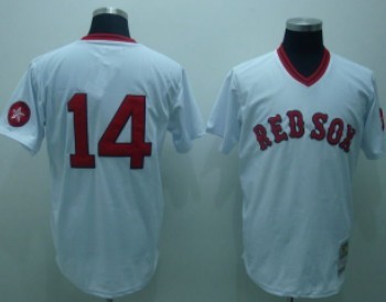 Boston Red Sox #14 Jim Rice White Throwabck Jersey
