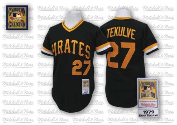 Pittsburgh Pirates #27 Kent Tekulve Black Throwback Jersey