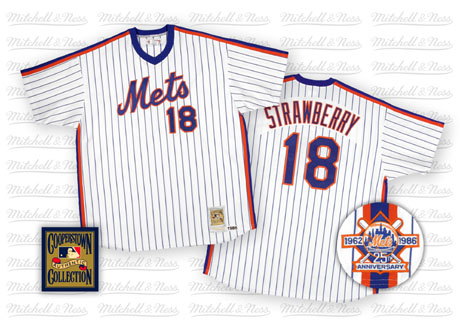 New York Mets #18 Darryl Strawberry 1986 White Throwback Jersey