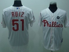Philadelphia Phillies #51 Carlos Ruiz White Jersey