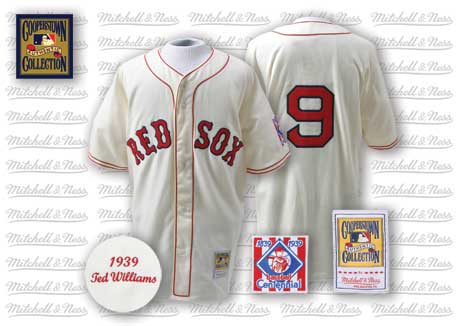Boston Red Sox #9 Ted Williams Cream Throwabck Jersey