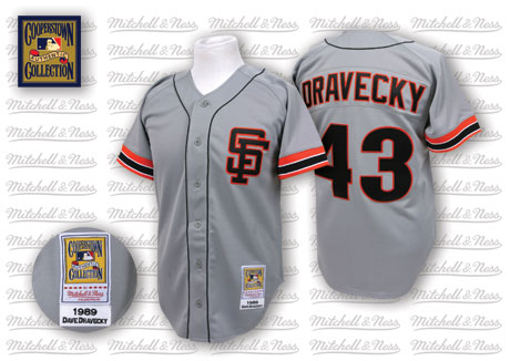 San Francisco Giants #43 Dave Dravecky 1989 Gray Throwback Jersey