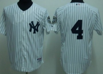 New York Yankees #4 Lou Gehrig White Jersey