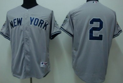 New York Yankees #2 Derek Jeter Gray Jersey