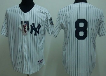 New York Yankees #8 Berra White Jersey