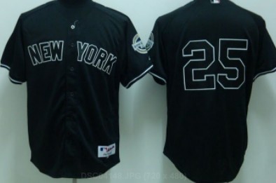 New York Yankees #25 Teixeira Black Jersey