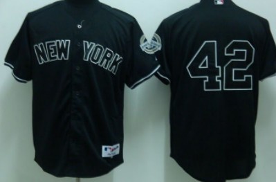 New York Yankees #42 Rivera Black Jersey