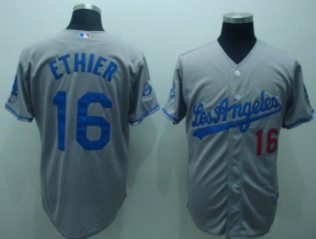 Los Angeles Dodgers #16 Andre Ethier Gray Jersey