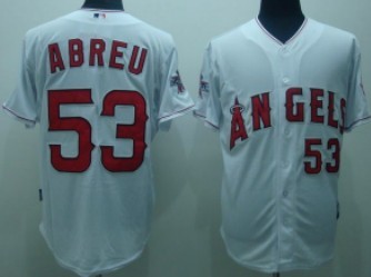 LA Angels of Anaheim #53 Abreu White Jersey
