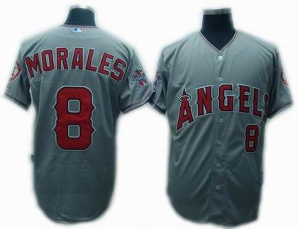 LA Angels of Anaheim #8 Morales Gray Jersey