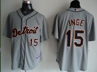 Detroit Tigers #15 Brandon Inge Gray Jersey