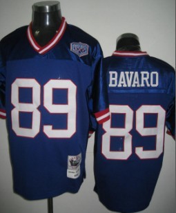 New York Giants #89 Bavaro Blue Throwback Jersey