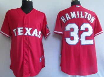 Texas Rangers #32 Josh Hamilton Red Jersey