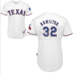 Texas Rangers #32 Josh Hamilton White Jersey