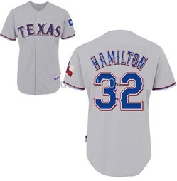 Texas Rangers #32 Josh Hamilton Gray Jersey