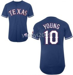 Texas Rangers #10 Michael Young Blue Jersey