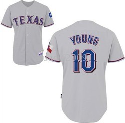 Texas Rangers #10 Michael Young Gray Jersey