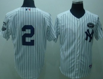 New York Yankees #2 Derek Jeter White GMS The Boss Patch Jersey