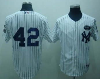 New York Yankees #42 Rivera White GMS The Boss Patch Jersey
