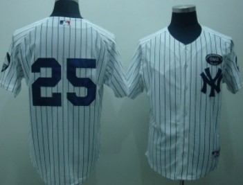 New York Yankees #25 Teixeira White GMS The Boss Patch Jersey