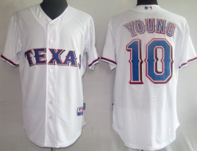 Texas Rangers #10 Michael Young White Jersey