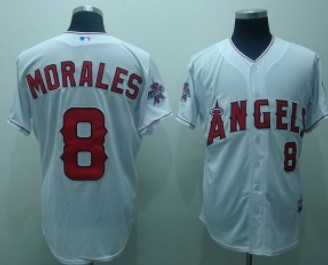 LA Angels of Anaheim #8 Morales White Jersey