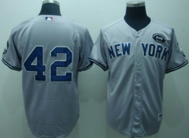 New York Yankees #42 Rivera Gray GMS The Boss Patch Jersey