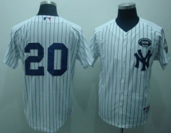 New York Yankees #20 Posada White GMS The Boss Patch Jersey