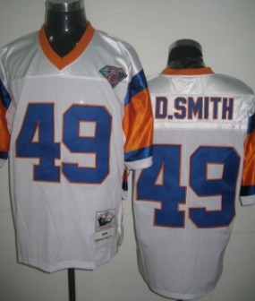 Denver Broncos #49 Dennis Smith White 75TH Throwback Jersey