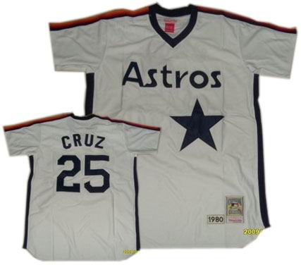 Houston Astros #25 Cruz White Throwback Jersey